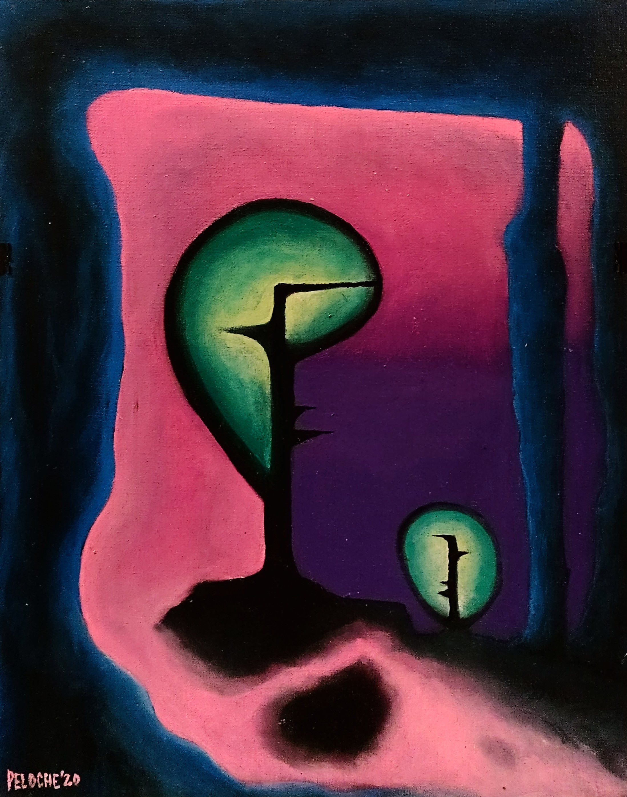 Pelo ocuedad, 40 x 50 cm acrilico